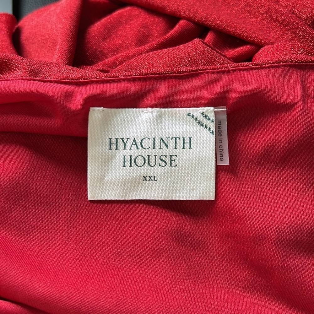 Tuckernuck Hyacinth House Angelina Gown Red Shimmer V Neck Dress Sz XXL NEW - Picture 12 of 14